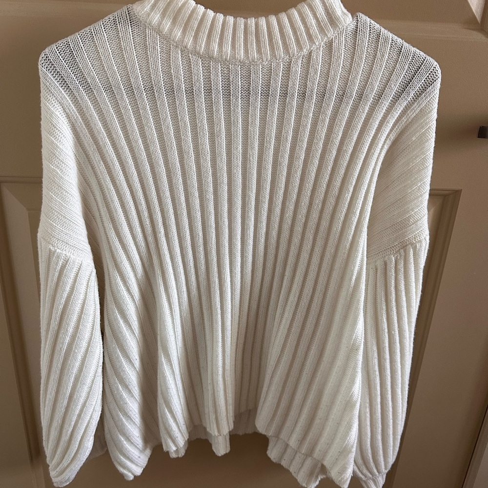 Princess Polly White Ribbed Turtleneck Sweater